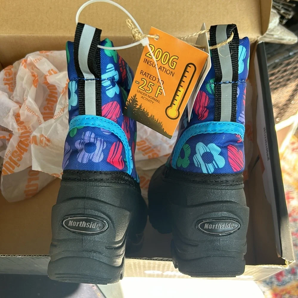 Northside Blue Floral Rain & Snow Boots
